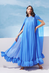 VESTIDO LONGO CAPA BABADO NUVEM COLEÇÃO VERÃO 27
