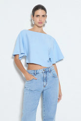 BLUSA MANGA CURTA COM FRANZIDO LATERAL COLEÇÃO VERÃO 25