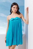 VESTIDO CURTO PLISSADO LAÇO DECOTE COLEÇÃO VERÃO 27