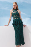 VESTIDO MIDI RENDA COM BASQUE COLEÇÃO VERÃO 27