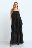VESTIDO MIDI BABADOS COM DETALHE RENDA BARRA COLEÇÃO INVERNO 26