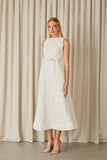VESTIDO MIDI ROMANA CINTO LAÇO COLEÇÃO INVERNO 26