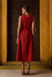 VESTIDO MIDI RECORTES CINTO COLEÇÃO INVERNO 26