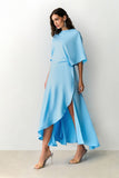 VESTIDO MIDI FLUIDO COM TRANSPASSE SAIA COLEÇÃO VERÃO 27