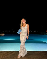 VESTIDO LONGO VALENTINA CROCHET PAETE COLEÇÃO ALTO VERÃO 25