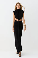 VESTIDO MIDI ABERTURA LATERAL E COSTAS DETALHE FRONTAL COLEÇÃO INVERNO 26