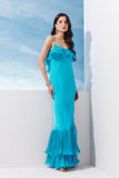 VESTIDO LONGO BABADOS PLISSADO COLEÇÃO VERÃO 27
