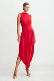 VESTIDO MIDI SAIA BALONE COM TRANSPASSE E ABERTURA COLEÇÃO INVERNO 26