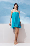 VESTIDO CURTO PLISSADO LAÇO DECOTE COLEÇÃO VERÃO 27