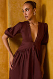 VESTIDO LONGO RECORTES PESPONTO COLEÇÃO INVERNO 26