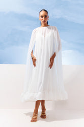 VESTIDO MIDI CAPA BABADO NUVEM COLEÇÃO VERÃO 27