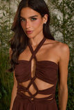 VESTIDO LONGO JOY PLISSADO COLEÇÃO VERÃO 27