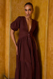 VESTIDO LONGO RECORTES PESPONTO COLEÇÃO INVERNO 26
