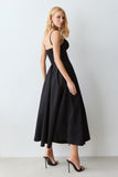 VESTIDO MIDI ACINTURADO COM FRAZIDOS BUSTO E PREGAS COLEÇÃO VERÃO 27