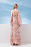 VESTIDO LONGO MANGA SINO BABADO COLEÇÃO VERÃO 27