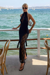 VESTIDO MIDI COM RENDA MEIO DECOTE E LATERAIS COLEÇÃO VERÃO 27