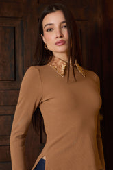 BLUSA BANDAGEM GOLA ESTAMPADA COLEÇÃO INVERNO 26