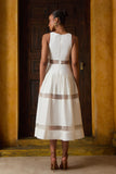 VESTIDO MIDI MIX TECIDOS COLEÇÃO INVERNO 26