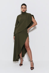 CONJUNTO DE SAIA LONGA ASSIMETRICA E CÓS LARGO E CROPPED MANGA LONGA ASSIMETRICA COLEÇÃO INVERNO 25