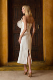 VESTIDO MIDI DECOTE PÉTALAS COLEÇÃO INVERNO 26