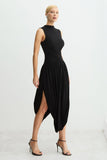 VESTIDO MIDI SAIA BALONE COM TRANSPASSE E ABERTURA COLEÇÃO INVERNO 26