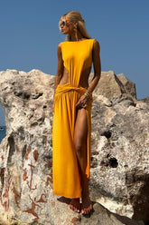 VESTIDO MIDI DECOTE V COSTAS E ABERTURAS LATERAIS COLEÇÃO VERÃO 27