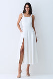 VESTIDO MIDI COM DETALHE AVIAMENTO BARRA E DECOTE COLEÇÃO VERÃO 27