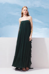 VESTIDO LONGO ALÇA CORRENTES BABADOS COLEÇÃO VERÃO 27