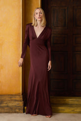 VESTIDO LONGO JERSEY DEGAGE COSTAS COLEÇÃO INVERNO 26