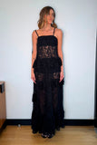 VESTIDO MIDI ALONGADO AMARRAÇÃO OMBROS E BABADOS COLEÇÃ INVERNO 26