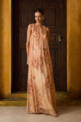 VESTIDO LONGO SEDA ESTAMPA CARTE COLEÇÃO INVERNO 26