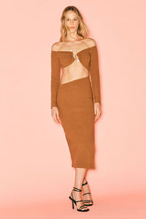 VESTIDO MIDI RECORTES CINTURA E DETALHE METAL COLEÇÃO INVERNO 23