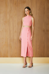 SAIA MIDI MALHA CANELADA COLEÇÃO VERÃO 23