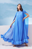 VESTIDO LONGO CAPA BABADO NUVEM COLEÇÃO VERÃO 27
