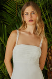 VESTIDO MIDI DECOTE DRAPEADO COLEÇÃO VERÃO 24