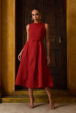 VESTIDO MIDI RECORTES CINTO COLEÇÃO INVERNO 26