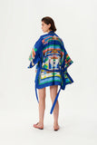KIMONO CURTO DE SEDA COM PADRÃO GEOMETRICO ZEUGMA COLEÇÃO VERÃO 26
