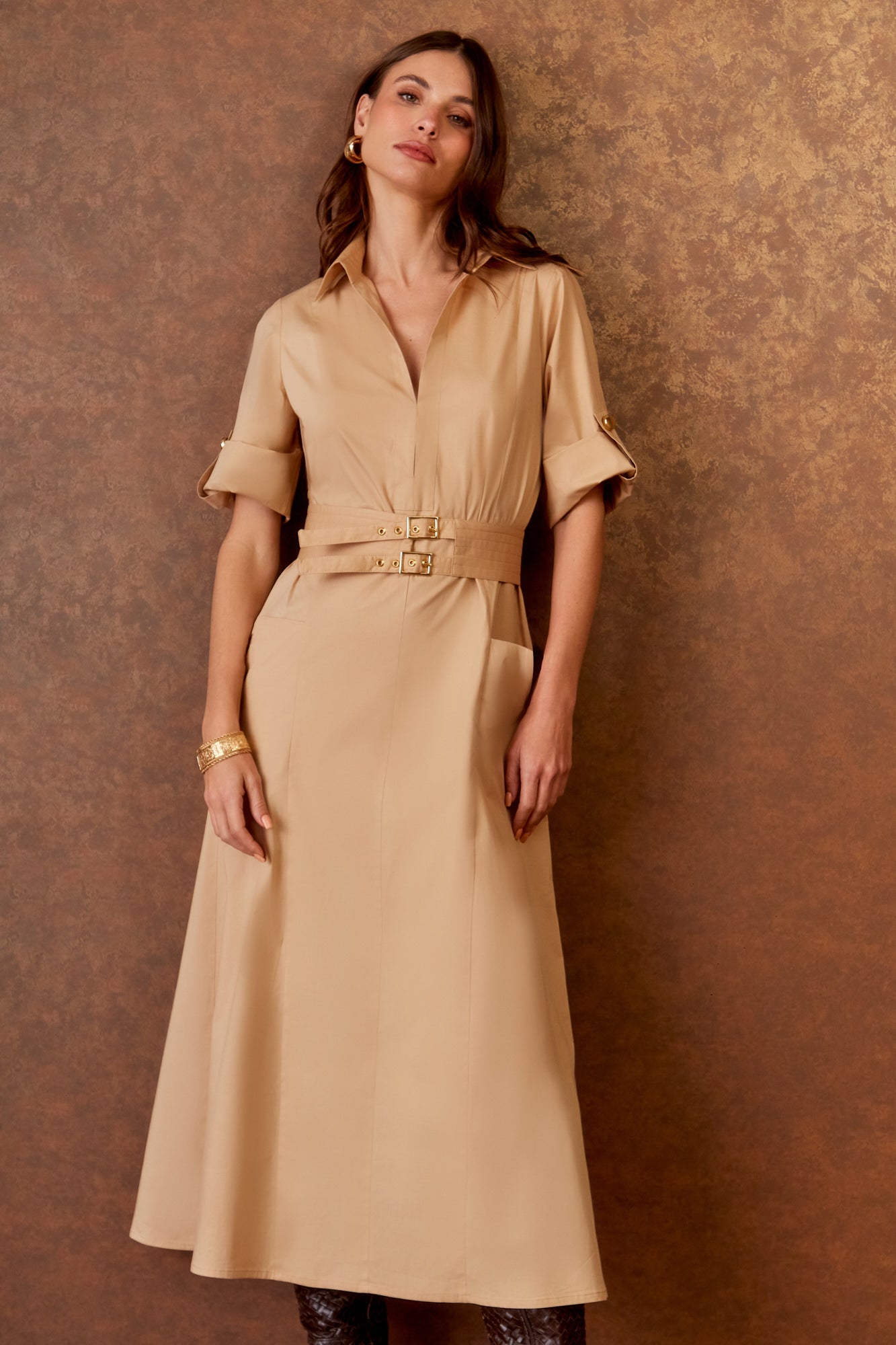 VESTIDO MIDI MANGA ALETA COLEÇÃO INVERNO 25