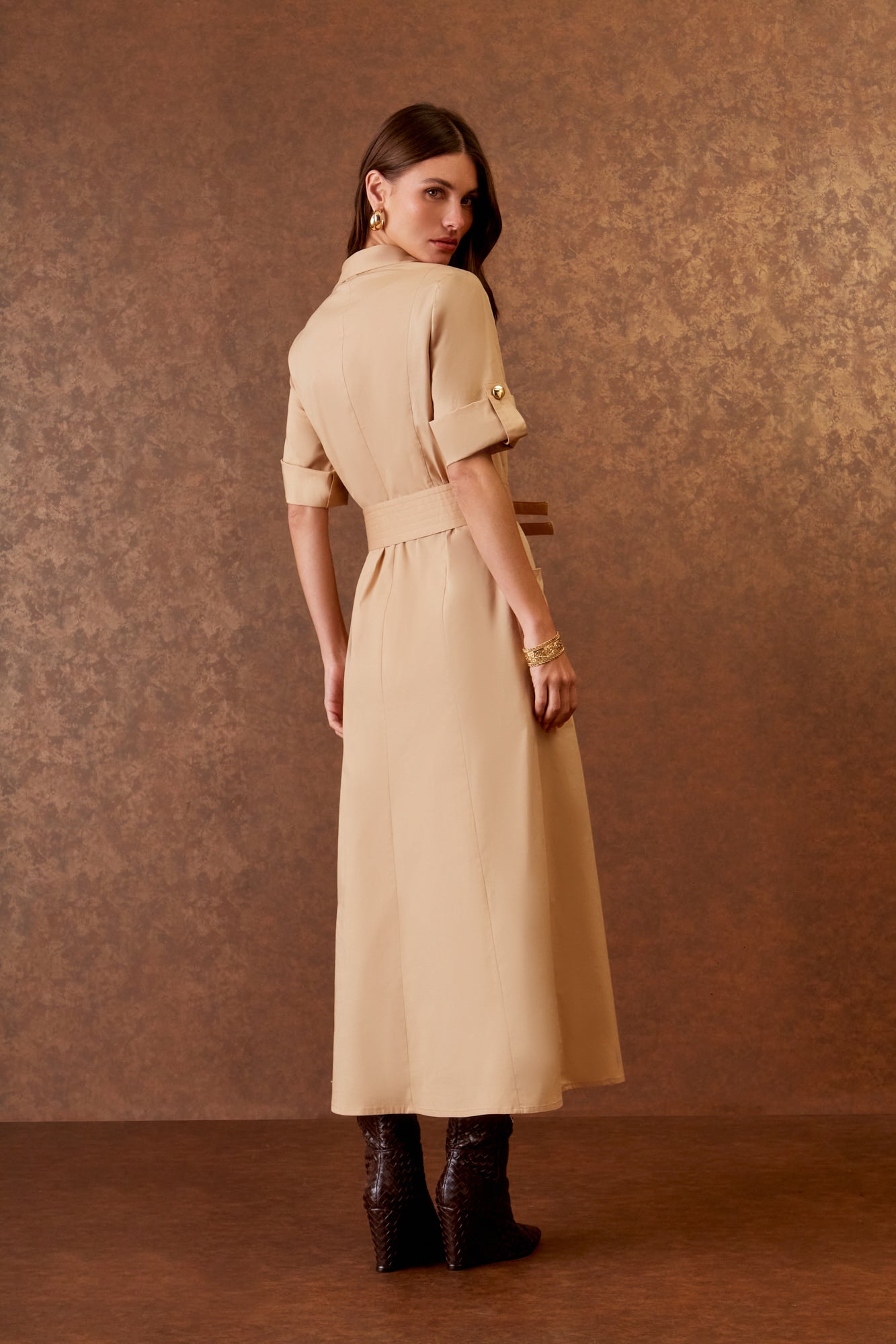 VESTIDO MIDI MANGA ALETA COLEÇÃO INVERNO 25
