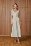 VESTIDO MIDI LORENA FLORES APLICADAS COLEÇÃO INVERNO 25