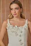 VESTIDO MIDI LORENA FLORES APLICADAS COLEÇÃO INVERNO 25