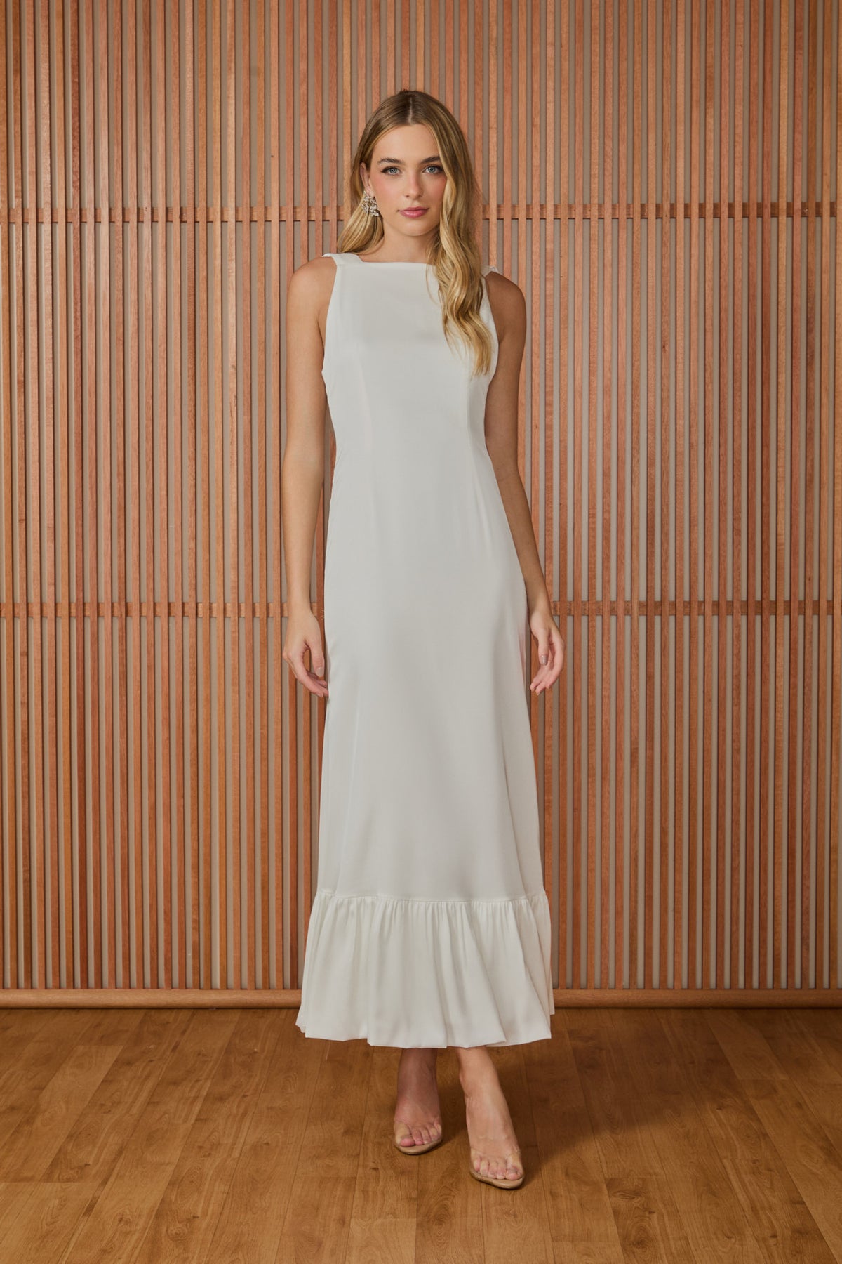 VESTIDO MIDI MELISSA BABADO BARRA COLEÇÃO INVERNO 25