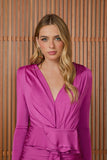 VESTIDO CURTO MARION BABADO CASCATA COLEÇÃO INVERNO 25