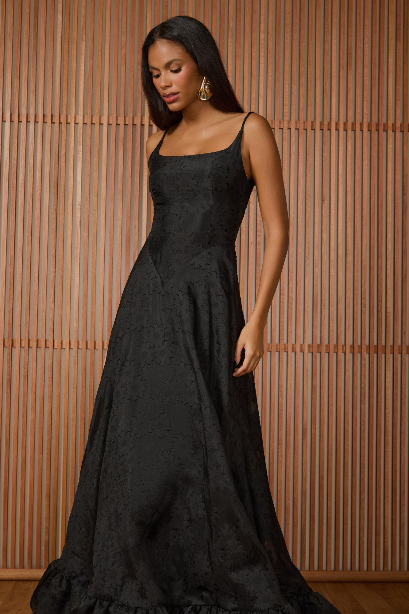 VESTIDO LONGO FLORENCE DEVORE COLEÇÃO INVERNO 25