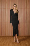 VESTIDO MIDI GIOVANA BABADO BARRA COLEÇÃO INVERNO 25