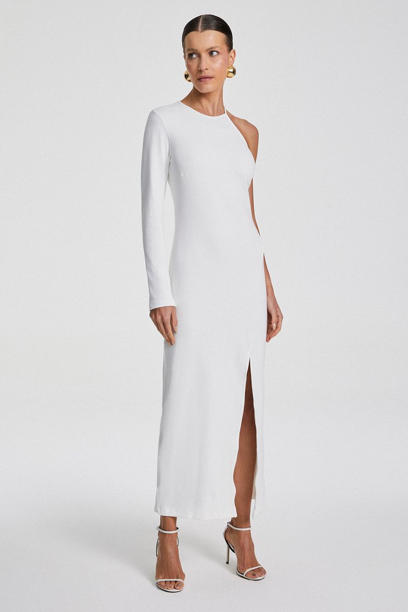 VESTIDO MIDI ASSIMETRICO UM OMBRO SÓ COLEÇÃO VERÃO 24