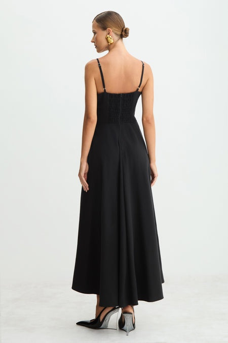 VESTIDO MIDI RENDA BUSTO COM SOBREPOSICAO SAIA COLEÇÃO INVERNO 26