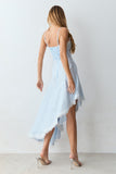VESTIDO MIDI BARRA ASSIMETRICA DETALHE RENDA E BUSTO COLEÇÃO VERÃO 27