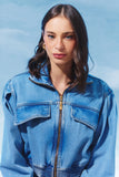 JAQUETA JEANS CROPPED PREGAS MANGA COLEÇÃO VERÃO 27