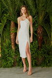 VESTIDO MIDI FENDA FLOR COLEÇÃO VERÃO 24